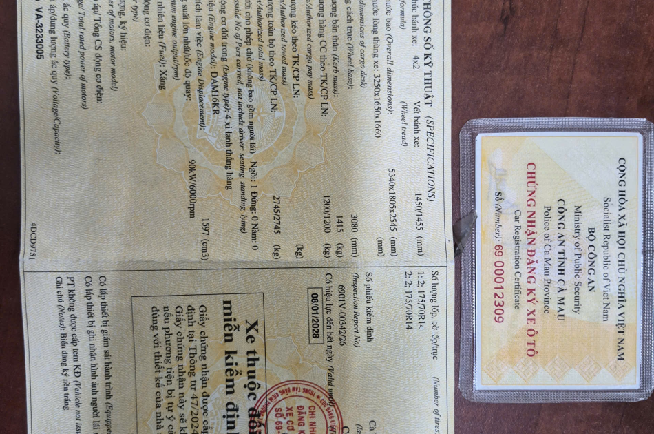 THACO TOWNER đời 2025 dki 2026 Tải 1 tấn